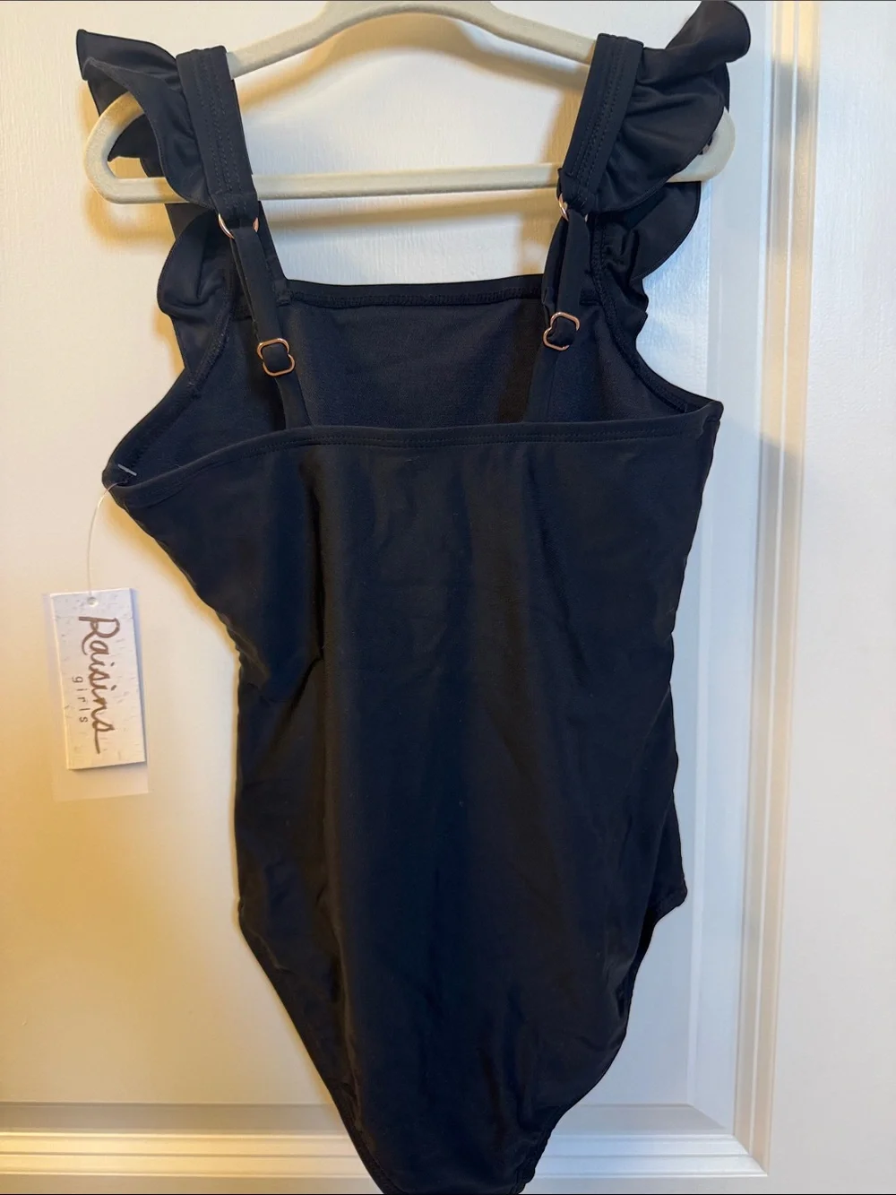 Raisins Black Ruffled One-Piece Swimsuit